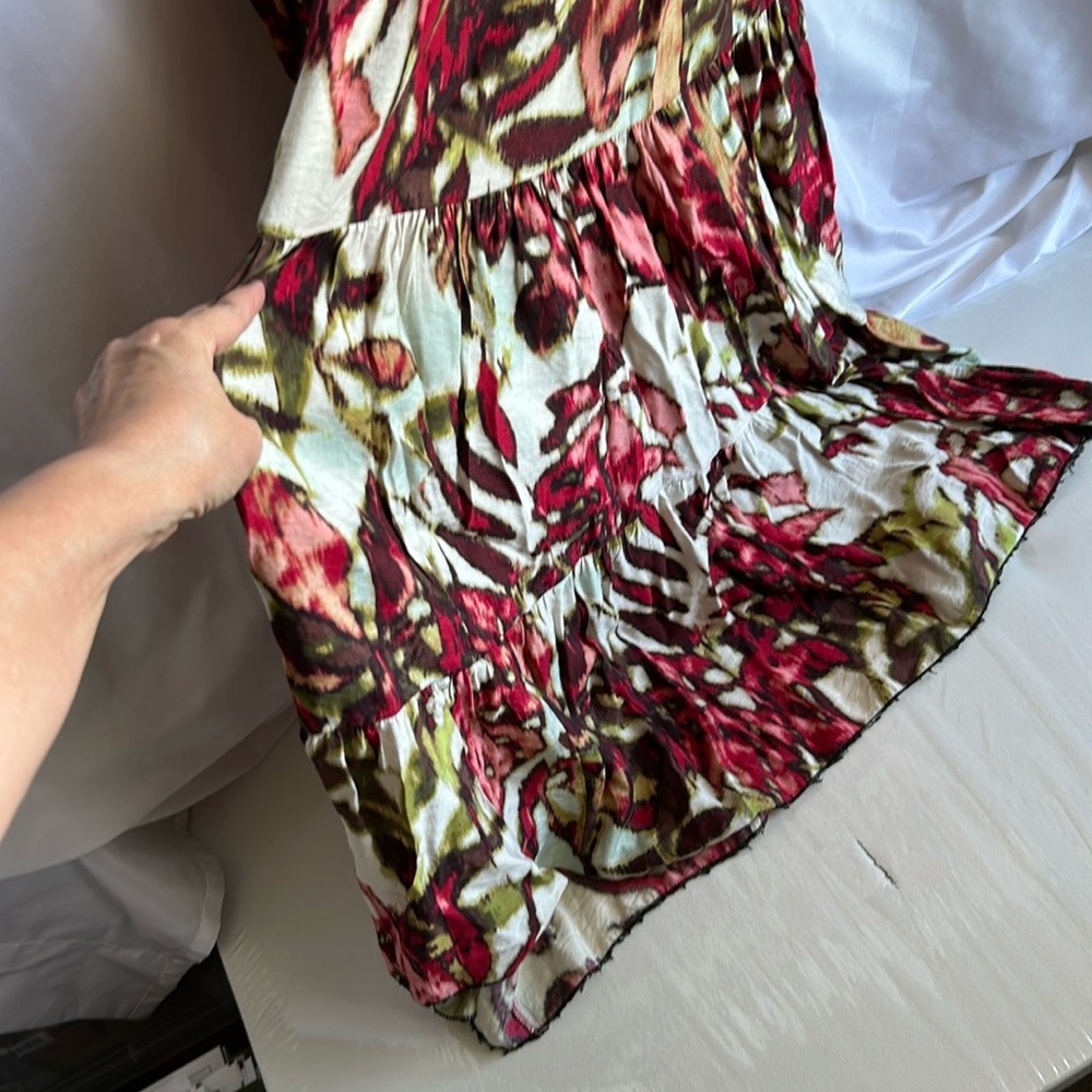 New York & Company Red and Cream Floral Strapless Maxi Dress - Picture 5 of 9